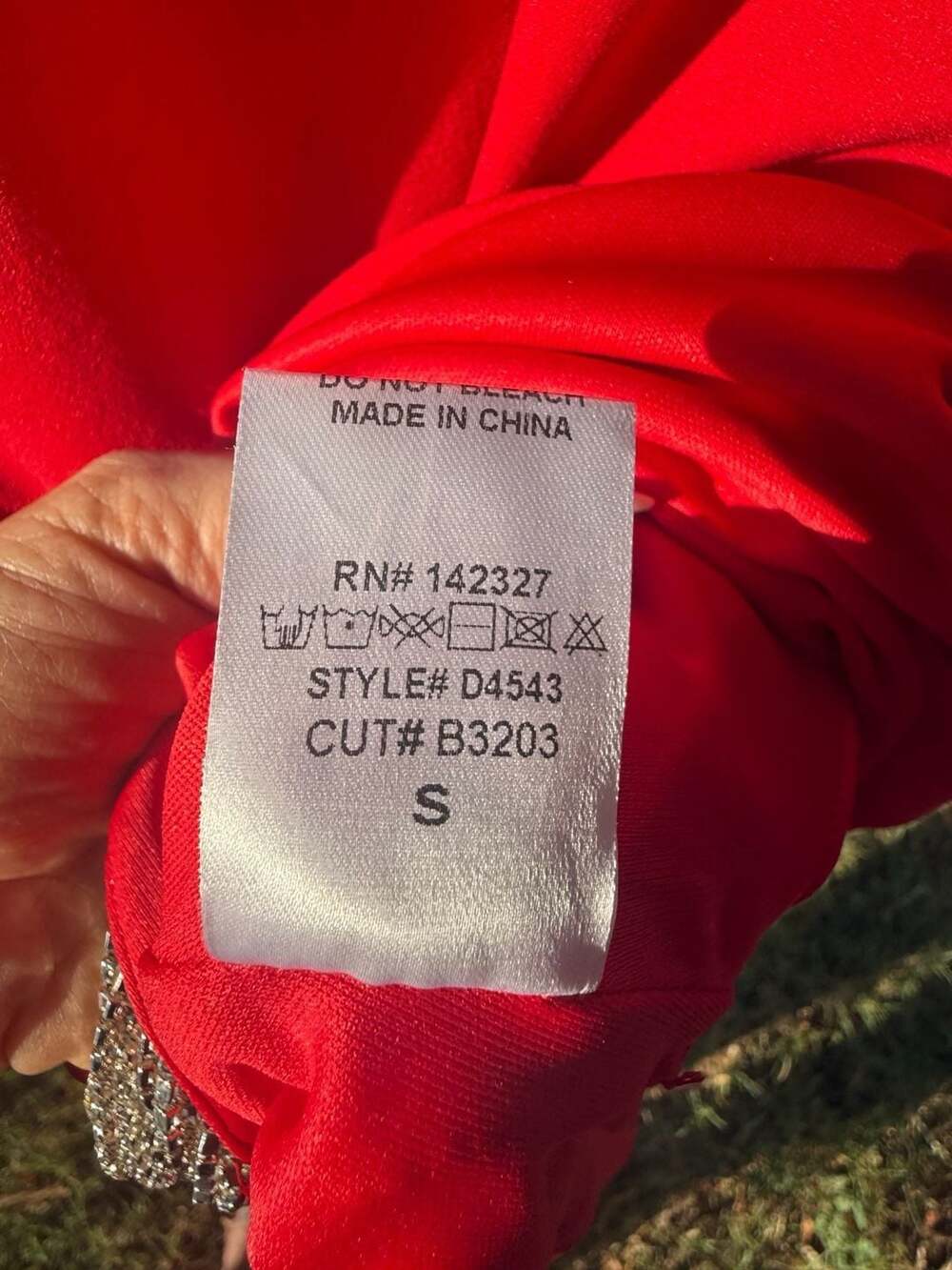 Red Rhinestone Fringe Dress Size Small - Picture 4 of 10